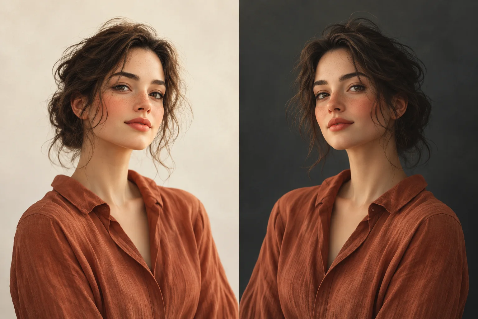 Illustration for Light vs Dark Headshot Backgrounds: Compare Hair, Clothing and Edge Contrast