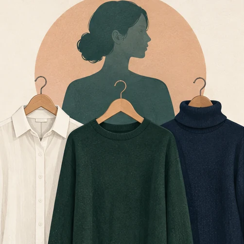 Illustration for Headshot Necklines: Compare Collars, Crewnecks and Turtlenecks in the Crop