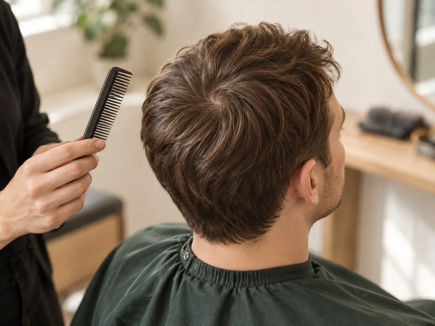 Illustration for Hairstyle Previews With a Cowlick: Separate the Outline From Real Hair Growth